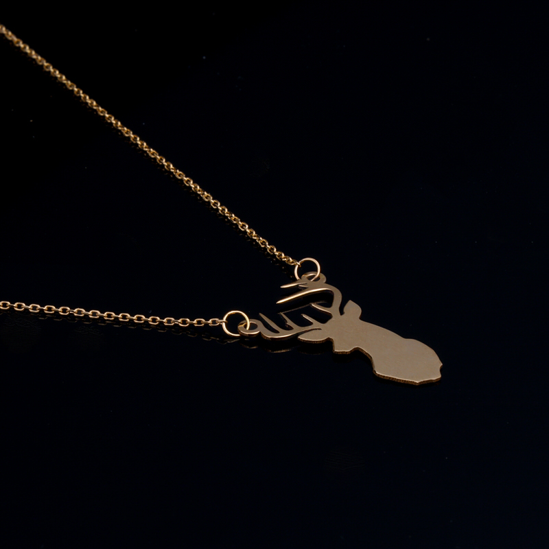 گردنبند طلا18 عیار طرح گوزن شوکا