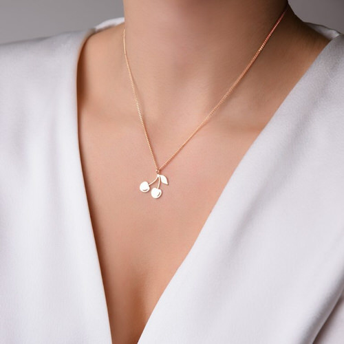 گردنبند طلا گیلاس 18 عیار