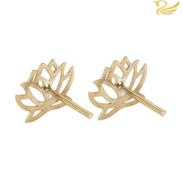 گوشواره طلا 18عیار طرح گل نیلوفر