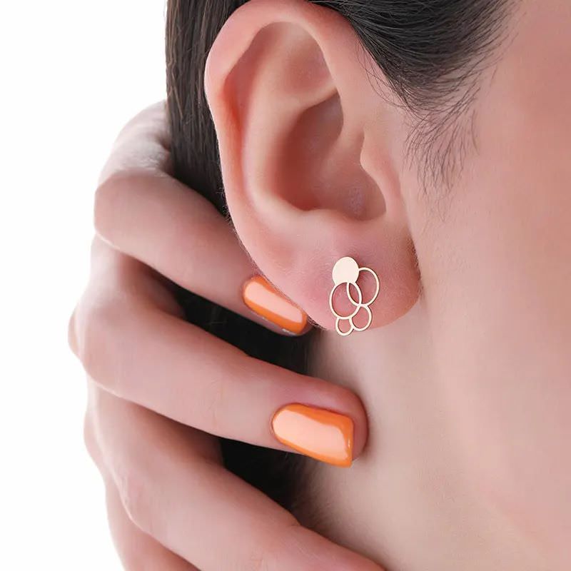 گوشواره طلا زنانه 18عیار طرح حبابی