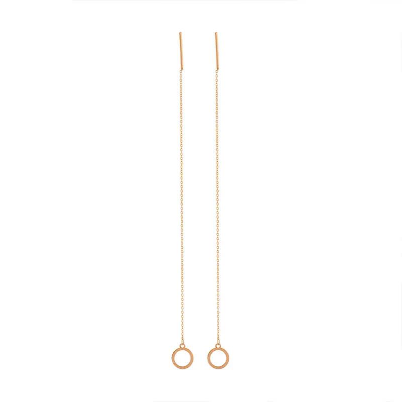 گوشواره طلا 18عیار طرح بخیه دایره تو خالی