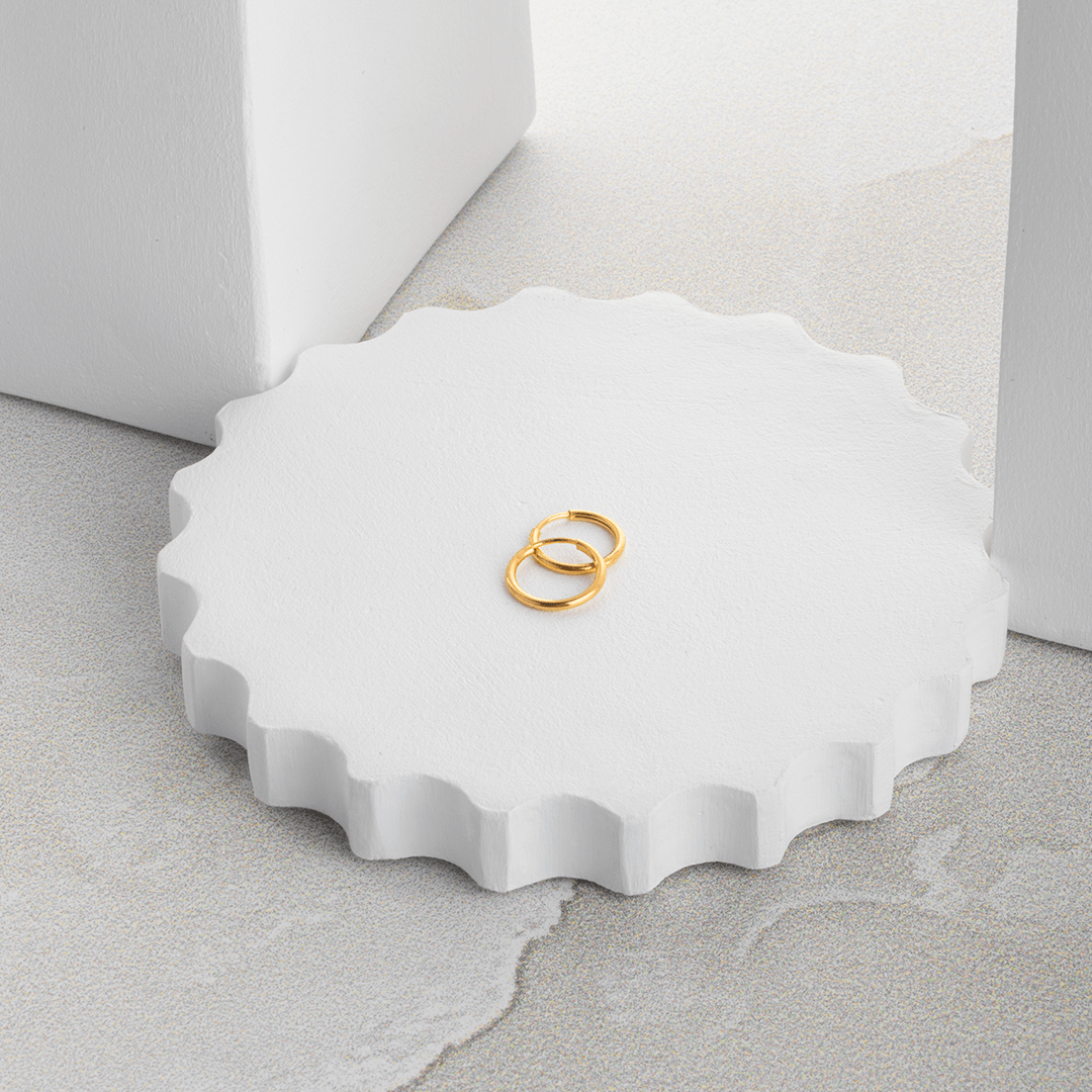 گوشواره حلقه ای طلا 18عیار کوچک قطر 1 سانت