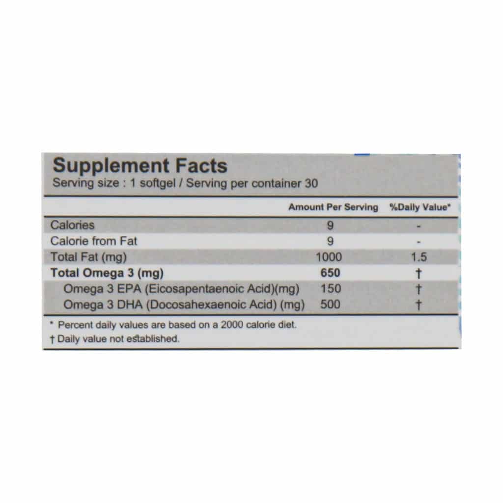 کپسول روغن ماهی حاوی DHA بالا آکواتیک کارن 30 عدد