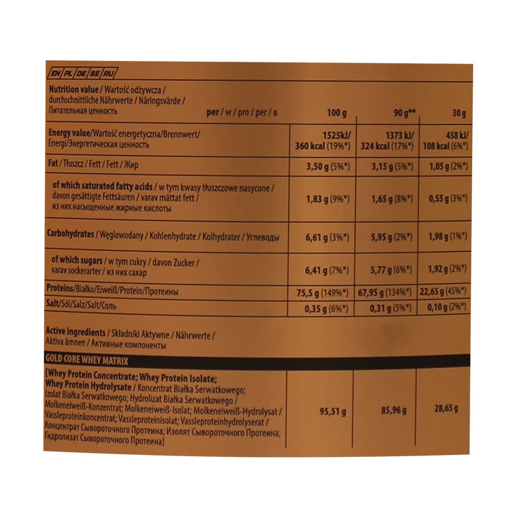 پودر پروتئین وی 100 گلد کر لاین ترک نوتریشن 1500 گرم