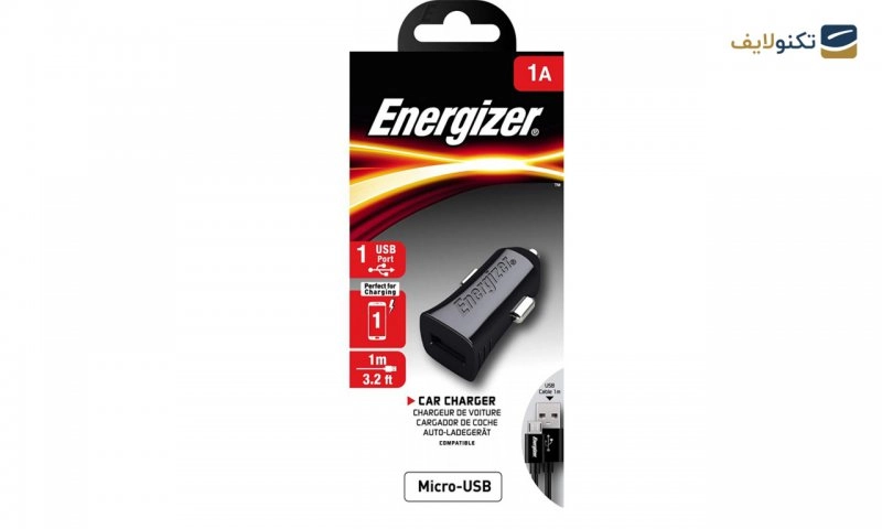 شارژر فندکی انرجایزر مدل DCA1ACMC3 به همراه کابل MicroUSB