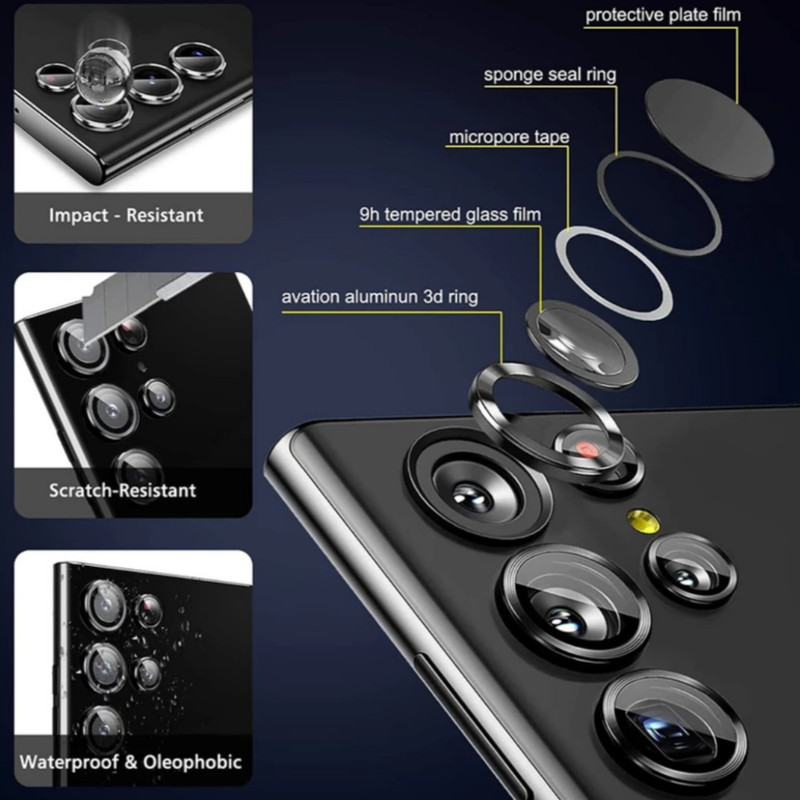 محافظ لنز دوربین شیشه ای اوجی مدل Crystal Shield مناسب برای گوشی موبایل سامسونگ Galaxy S23 Ultra