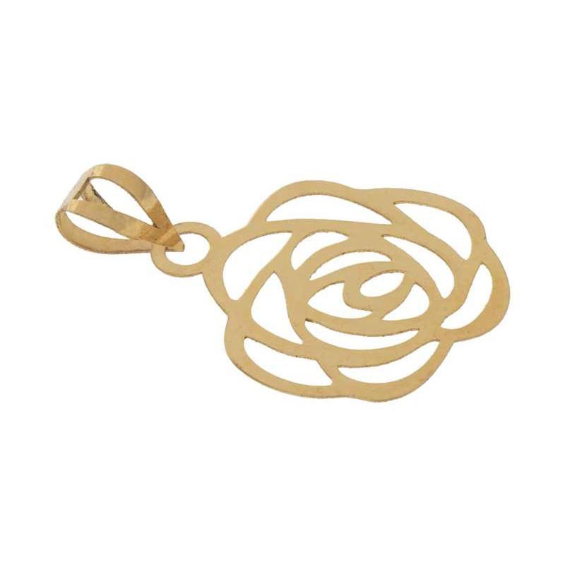 نیم ست طلا 18 عیار زنانه شمیم گلد گالری طرح گل رز