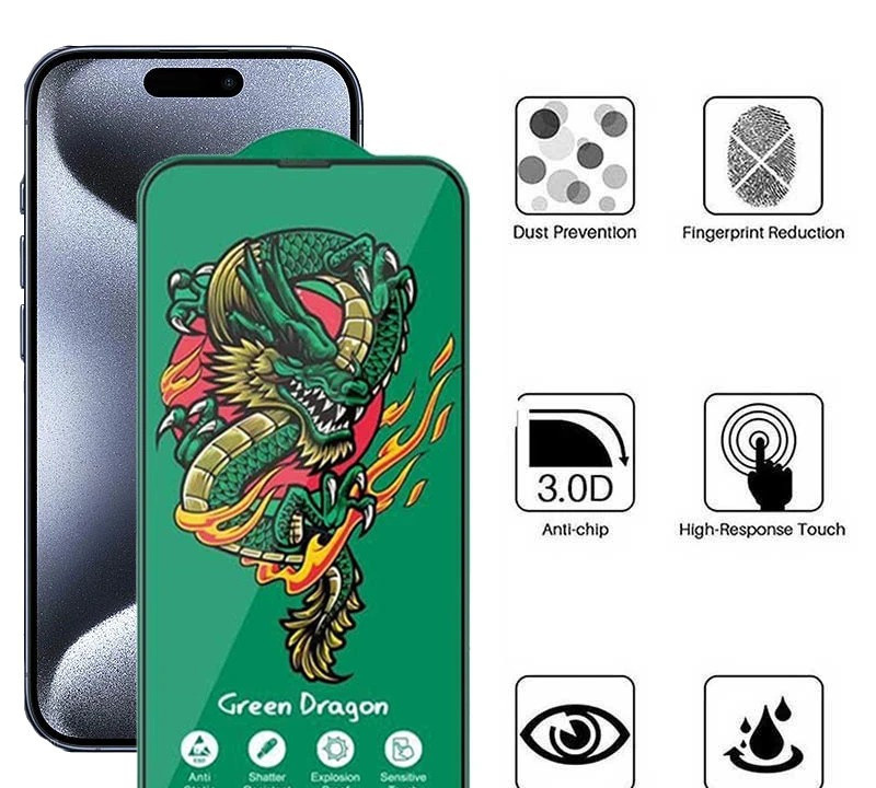 محافظ صفحه نمایش اپیکوی مدل Green Dragon ExplosionProof مناسب برای گوشی موبایل اپل iPhone 16 Pro Max