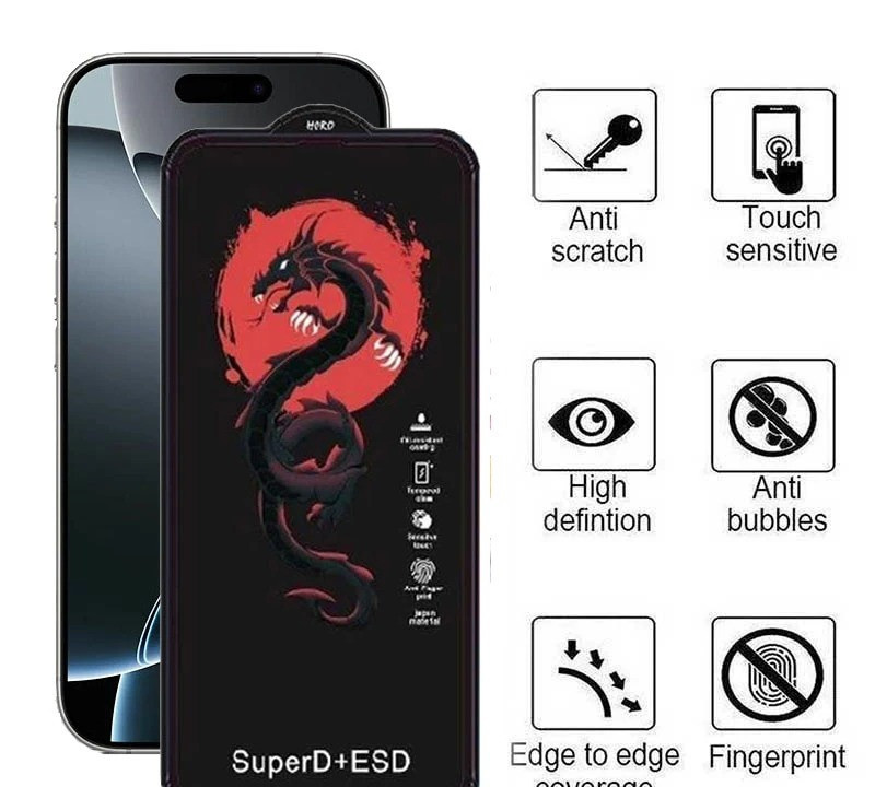 محافظ صفحه نمایش اپیکوی مدل Red Dragon ESD مناسب برای گوشی موبایل اپل iPhone 16 / 15 / 14 Pro