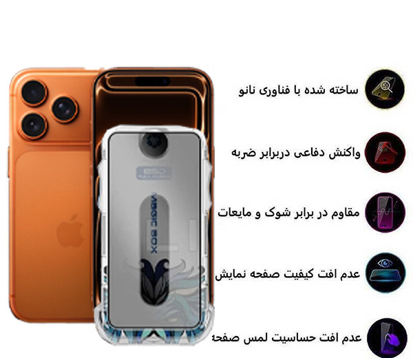 محافظ صفحه نمایش حریم شخصی اپیکوی مدل Lion Privacy Easy Install مناسب برای گوشی موبایل اپل iPhone 17 Pro / 17 / 16 Pro به همراه کیت نصب محافظ صفحه نمایش حریم شخصی اپیکوی مدل Lion Privacy Easy Install مناسب برای گوشی موبایل اپل iPhone 17 Pro / 17 / 16 Pro به همراه کیت نصب
