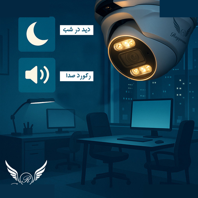 دوربین مداربسته تحت شبکه رایمون مدل پنج مگاپیکسل کد H52-POE بسته چهار عددی