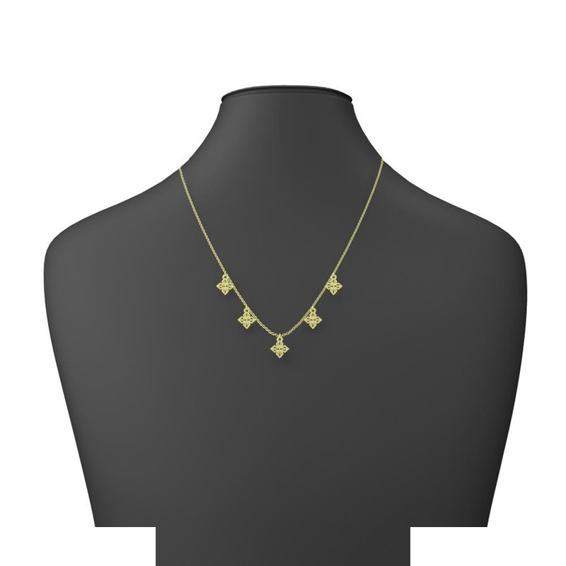 گردنبند طلا 18 عیار زنانه مدوپد مدل هندسی کد RNA10159