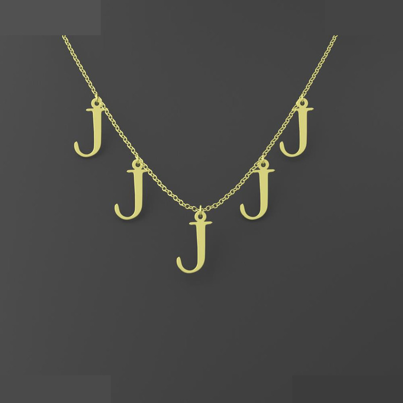 گردنبند طلا 18 عیار زنانه مدوپد مدل حرف J کد RNA16790