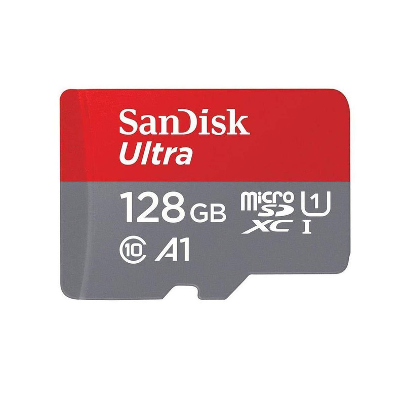 کارت حافظه microSDXC سن دیسک مدل Ultra A1 کلاس 10 استاندارد UHS-I سرعت 100MBps ظرفیت 128 گیگابایت به همراه آداپتور SD