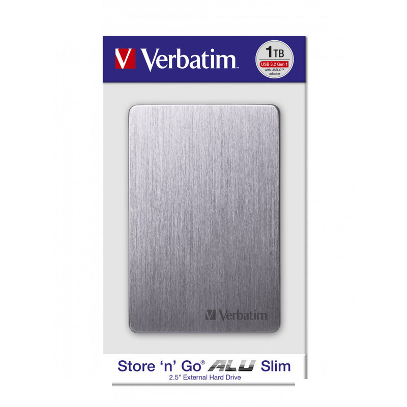 هارد اکسترنال ورباتیم مدل Store n Go ALU Slim ظرفیت یک ترابایت دارای رابط USB Type-A 3.2 هارد اکسترنال ورباتیم مدل Store n Go ALU Slim ظرفیت یک ترابایت دارای رابط USB Type-A 3.2