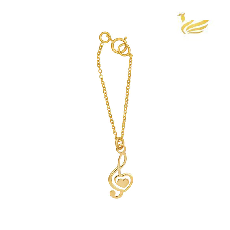 آویز ساعت طلا 18 عیار زنانه گالری قو طلایی مدل نت و قلب آویز ساعت طلا 18 عیار زنانه گالری قو طلایی مدل نت و قلب