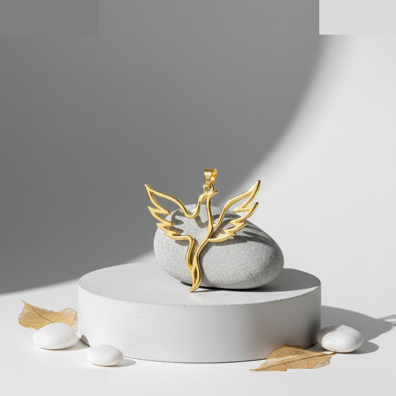 آویز گردنبند طلا 18 عیار زنانه گالری قو طلایی طرح ققنوس آویز گردنبند طلا 18 عیار زنانه گالری قو طلایی طرح ققنوس