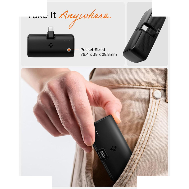 پاوربانک اسپیگن مدل EA2205 ظرفیت 5000 میلیآمپر ساعت پاوربانک اسپیگن مدل EA2205 ظرفیت 5000 میلیآمپر ساعت