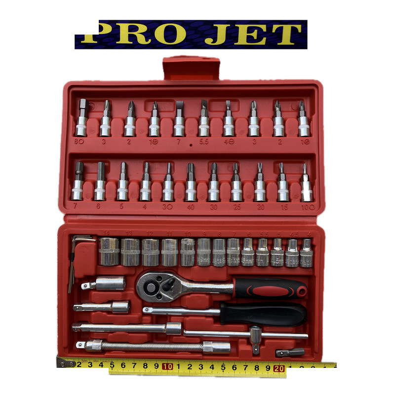 جعبه آچار بکس مدل PRO JET مجموعه 46 عددی