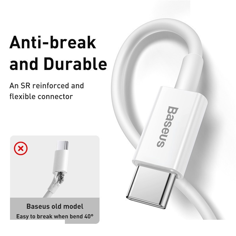 کابل تبدیل USB-C به لایتنینگ باسئوس مدل Superior PD طول 1.5 متر