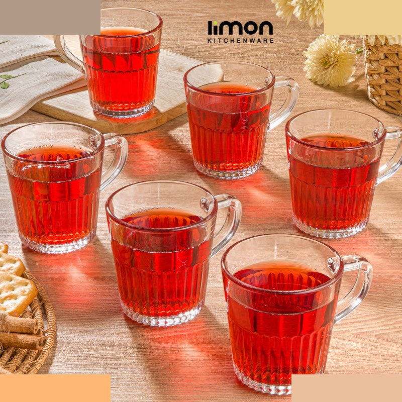 لیوان لیمون مدل دسته دار کد 2281 - 280 سی سی مجموعه 6 عددی