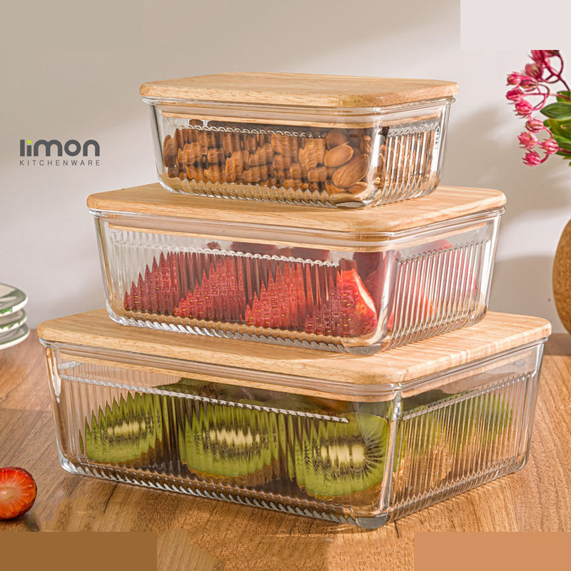 ظرف نگهدارنده لیمون مدل مستطیل کد 2211 بسته 3 عددی