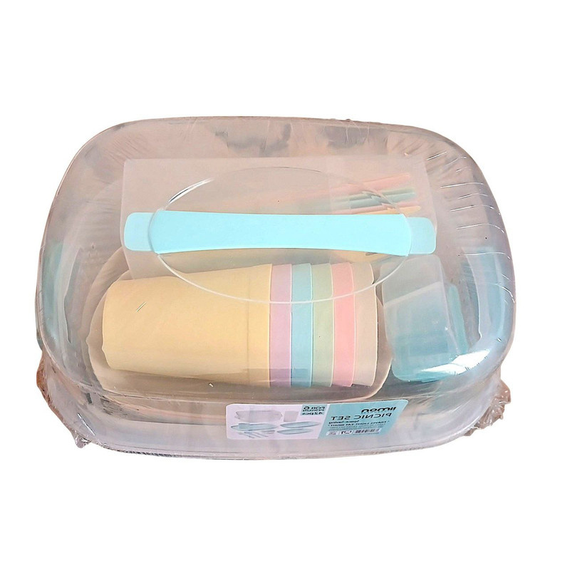 سبد پیک نیک 42 پارچه لیمون مدل پاستیلی