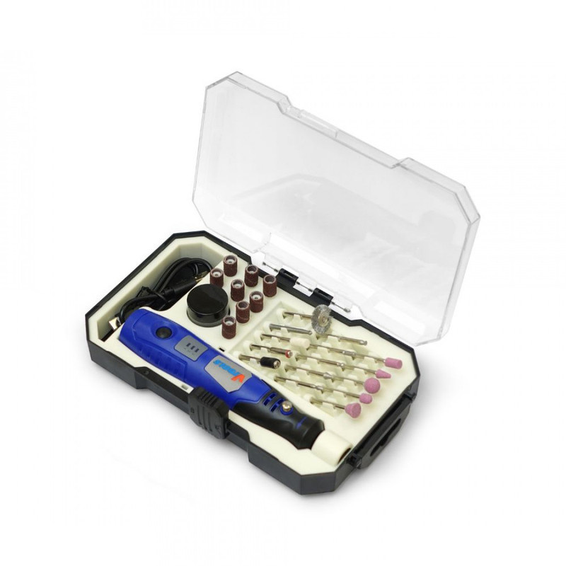 فرز مینیاتوری شارژی وی تولز مدل VT1212 مجموعه 43 عددی فرز مینیاتوری شارژی وی تولز مدل VT1212 مجموعه 43 عددی