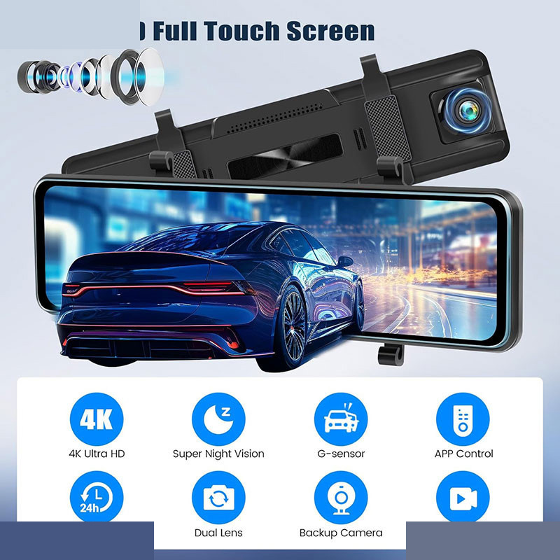 دوربین فیلم برداری ثبت وقایع خودرو مدل آینه ای لمسی RoadLens-H30D دوربین فیلم برداری ثبت وقایع خودرو مدل آینه ای لمسی RoadLens-H30D