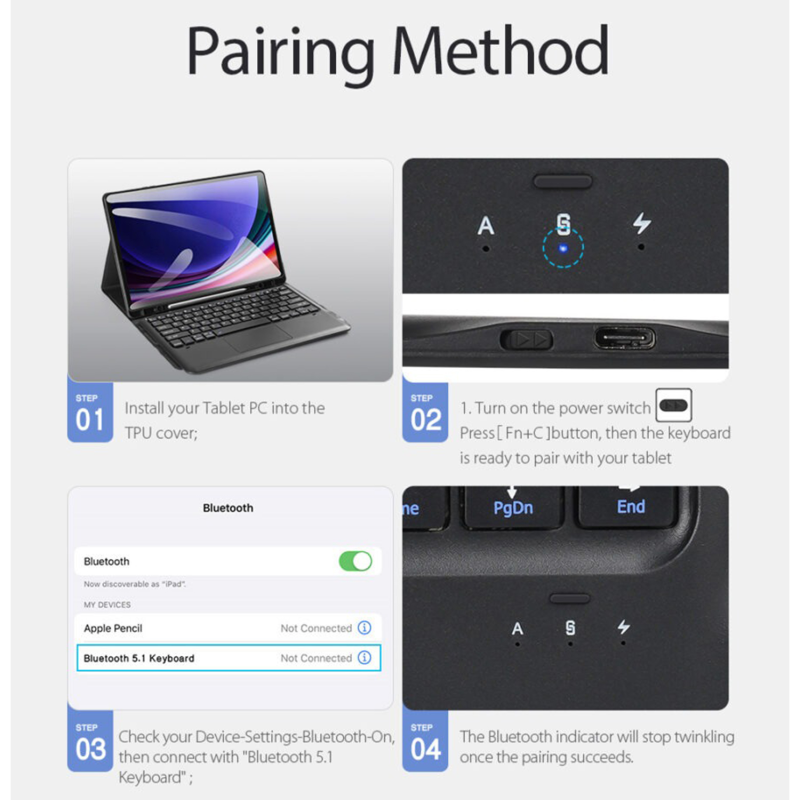 کیف کلاسوری کیبورد دار دوکس دوکیس مدل TK مناسب برای تبلت سامسونگ Galaxy Tab S10 Plus