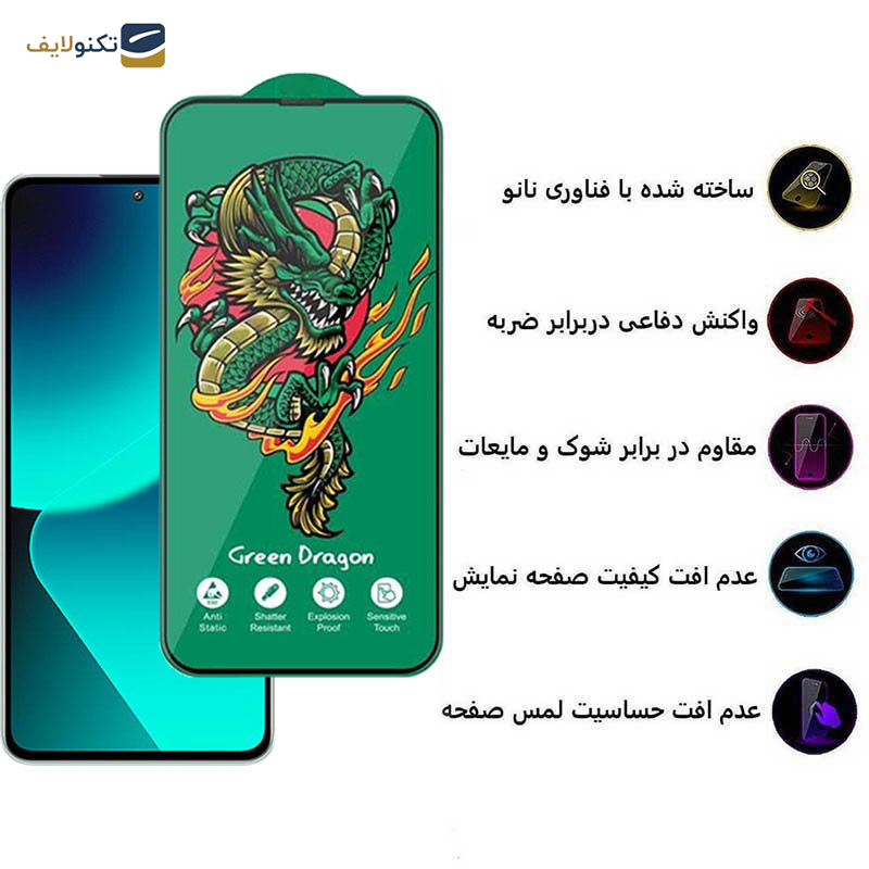 محافظ صفحه نمایش اپیکوی مدل Green Dragon ExplosionProof مناسب برای گوشی موبایل شیائومی 13T Pro/ 13T/ 12T Pro/ 12T/ 11T Pro/ 11T/ Mi 10T Lite 5G