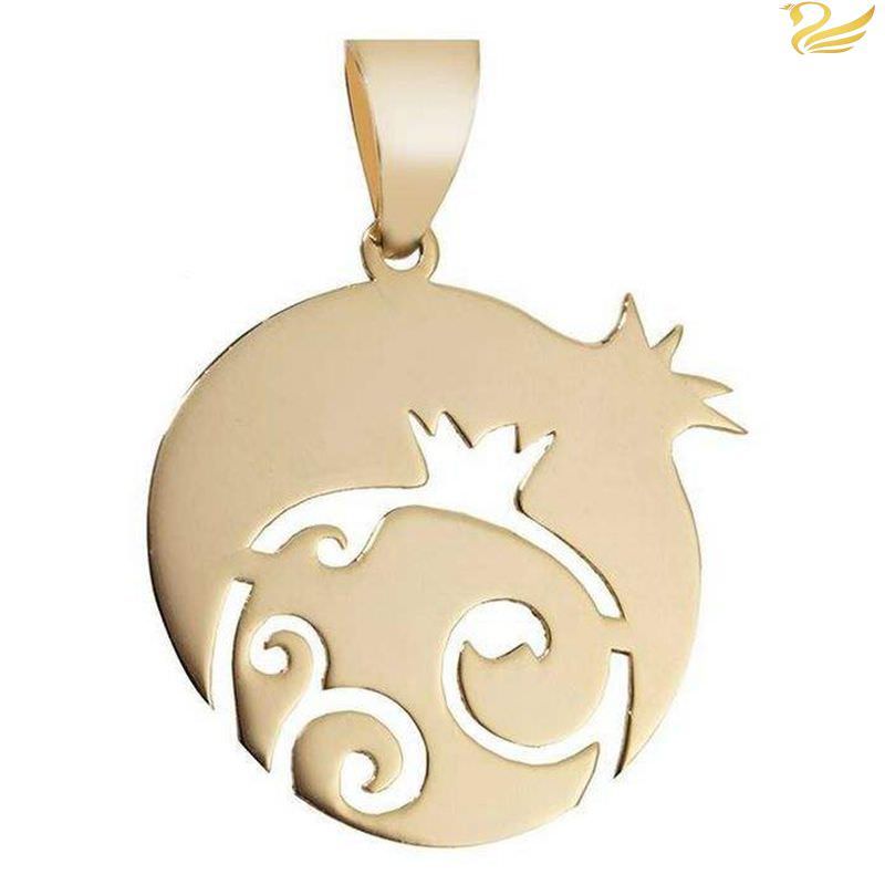 پلاک طلا 18عیار زنانه طرح انار و بته جقه