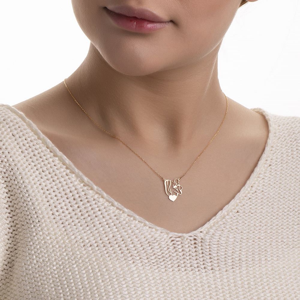 گردنبند طلا 18عیار طرح مهر مادری