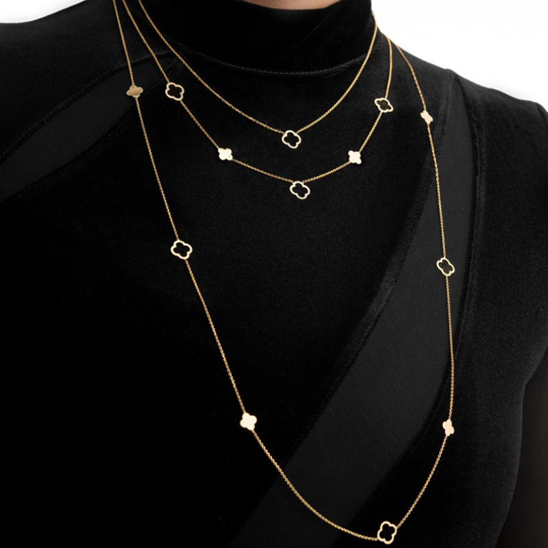 گردنبند طلا18 عیار طرح ونکلیف خالی تک پلاک