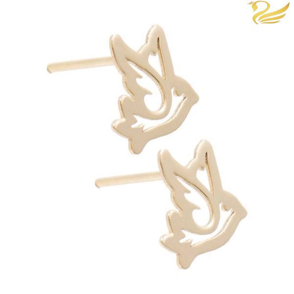 گوشواره طلا 18عیار طرح پرنده خالی