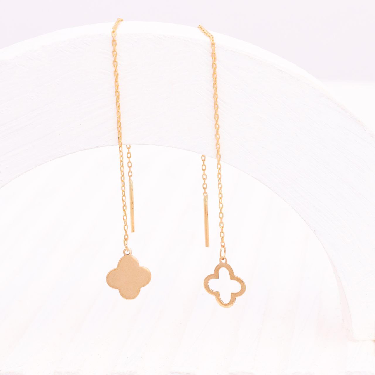 گوشواره بخیه ای ونکلیف مینیمال طلا 18 عیار