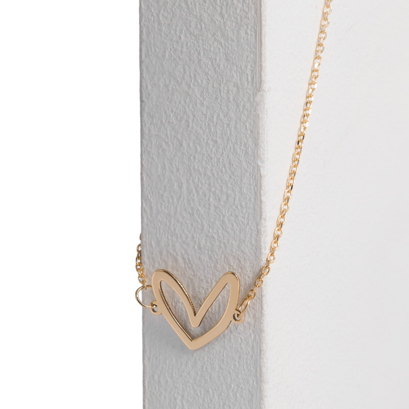 دستبند طلا 18 عیار طرح قلب فرماتیک