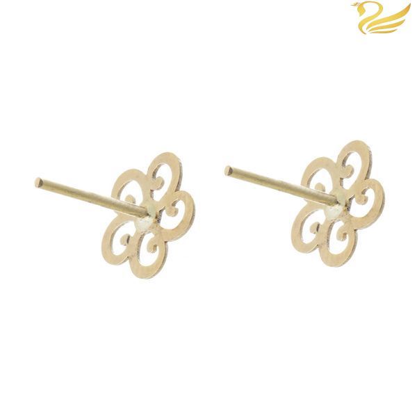 گوشواره طلا 18عیار گل پیچ پیچی