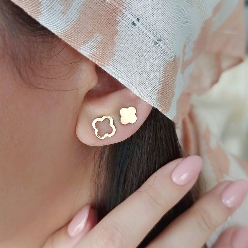 گوشواره میخی طلا 18عیار ونکلیف خالی