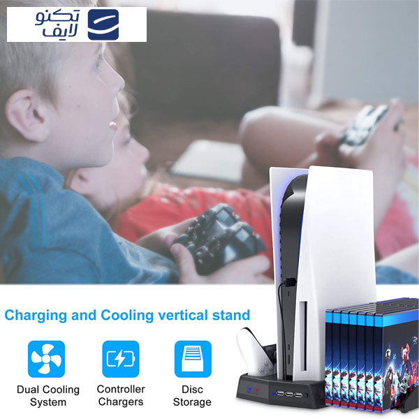 پایه شارژر و فن خنک کننده پلی استیشن 5 مدل P5-010-2