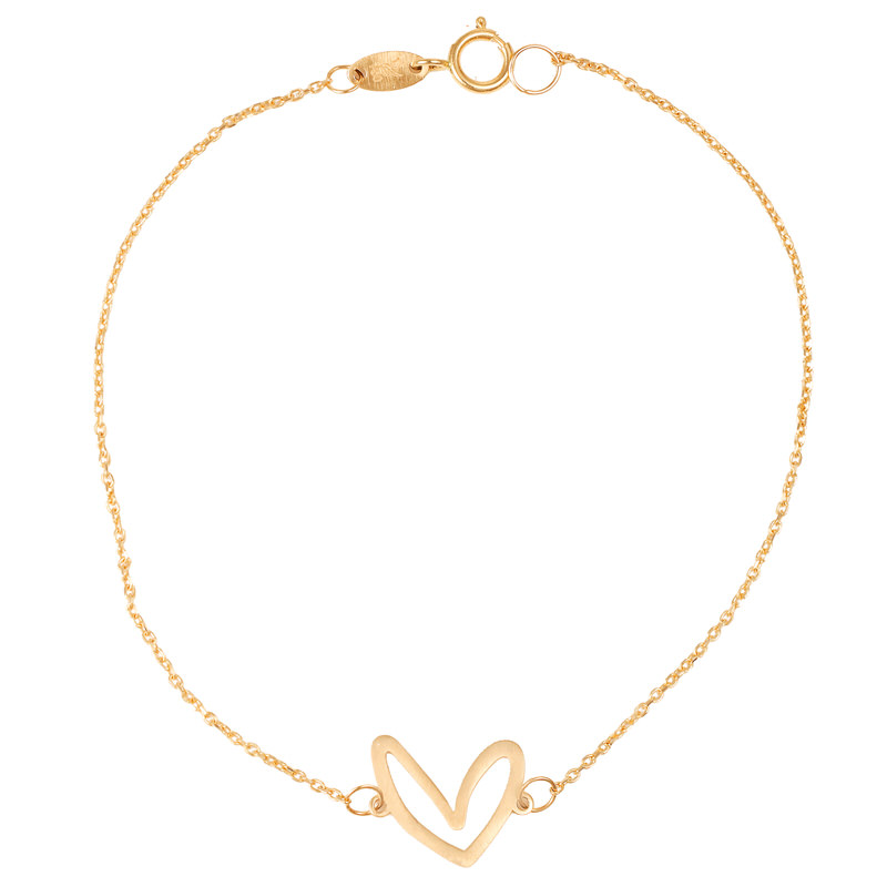 دستبند طلا 18 عیار طرح قلب فرماتیک