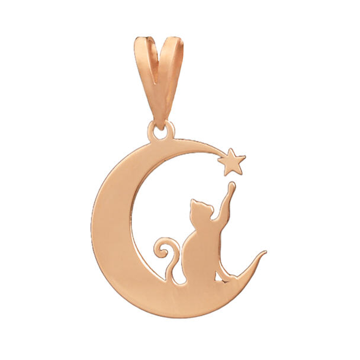 پلاک طلا زنانه طرح گربه بلند پرواز قو طلایی کد P025666