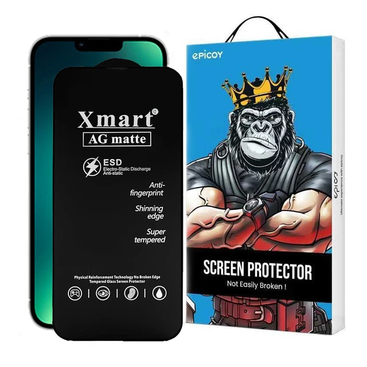 گلس گوشی مات اپل iphone 14 Plus/13 Pro Max اپیکوی مدل Xmart Ag Matte-small-image