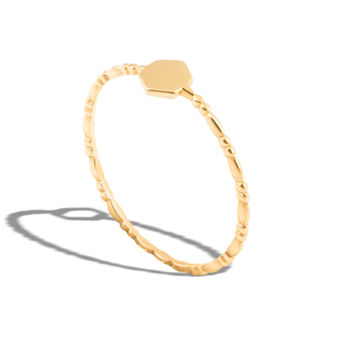 انگشتر طلا 18 عیار زنانه مدل شش ضلعی توپر کد WA1095 سایز 54