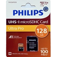 کارت حافظه microSDHC فیلیپس مدل Ultra Pro کلاس 10 استاندارد UHS-I U3 سرعت 100MBps ظرفیت 128 گیگابایت به همراه آداپتور-small-image