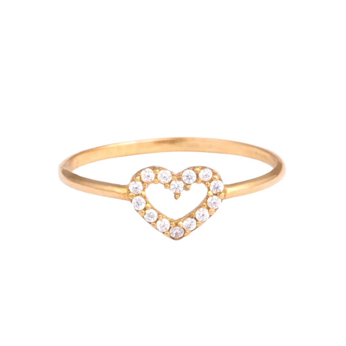 انگشتر طلا 18 عیار زنانه بان گالری مدل والنتین سفید سایز 53