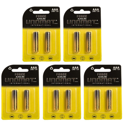 باتری نیم قلمی یونومات مدل Force Alkalaine بسته 10 عددی