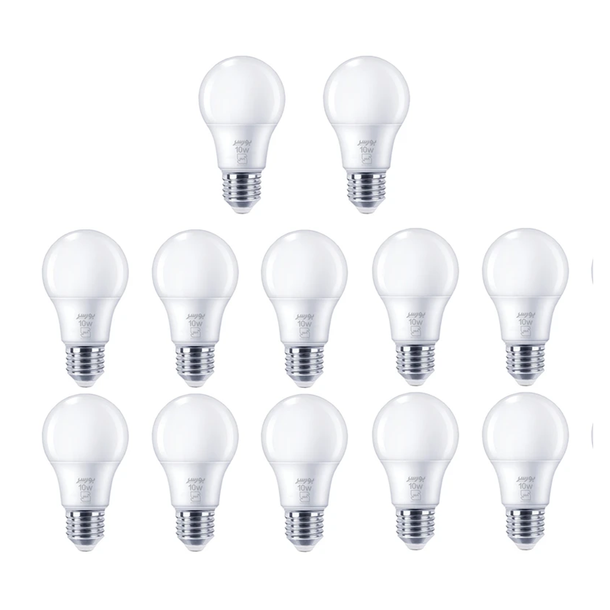 لامپ LED حبابی 10 وات بورسر مدل A60 پایه E27 پک 10 عدد