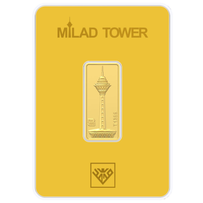 شمش طلا 1 گرمی 24 عیار طلای محمد مدل برج میلاد کد SM1000