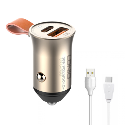 شارژر فندکی الدینیو مدل C509Q به همراه کابل USB-C